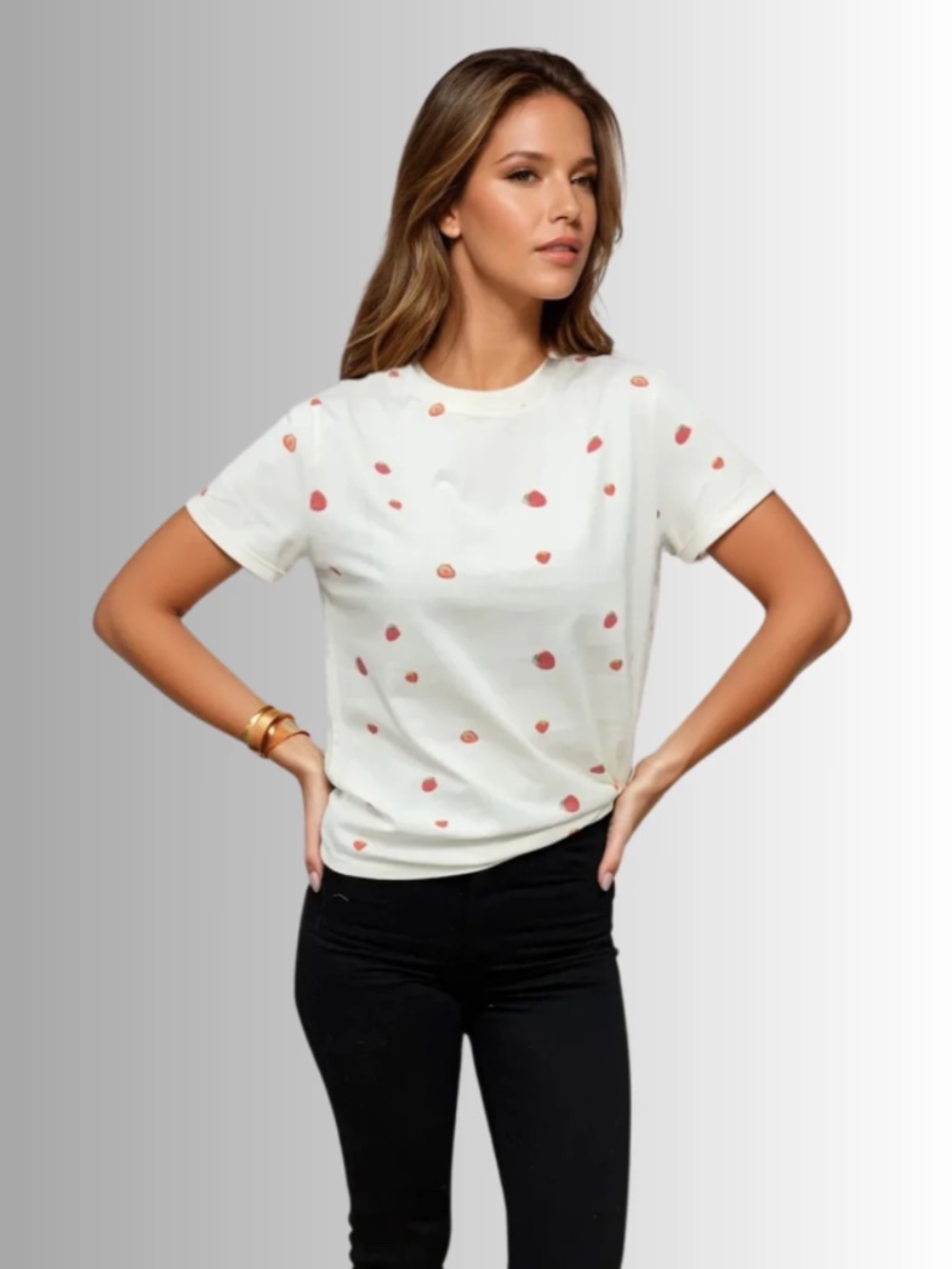 Reign Cuff Sleeve Tie Tee in Strawberry